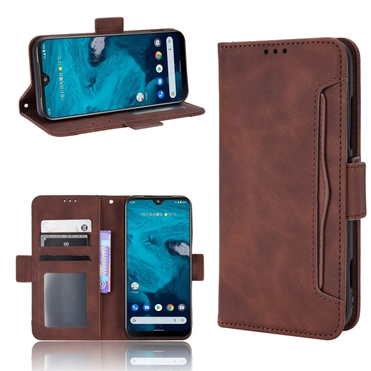 For Kyocera Android One S10 Skin Feel Calf Texture Card Slots Leather Phone Case