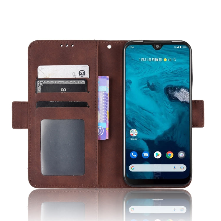 For Kyocera Android One S10 Skin Feel Calf Texture Card Slots Leather Phone Case