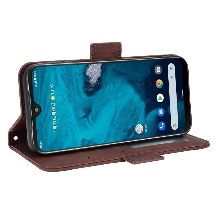 For Kyocera Android One S10 Skin Feel Calf Texture Card Slots Leather Phone Case