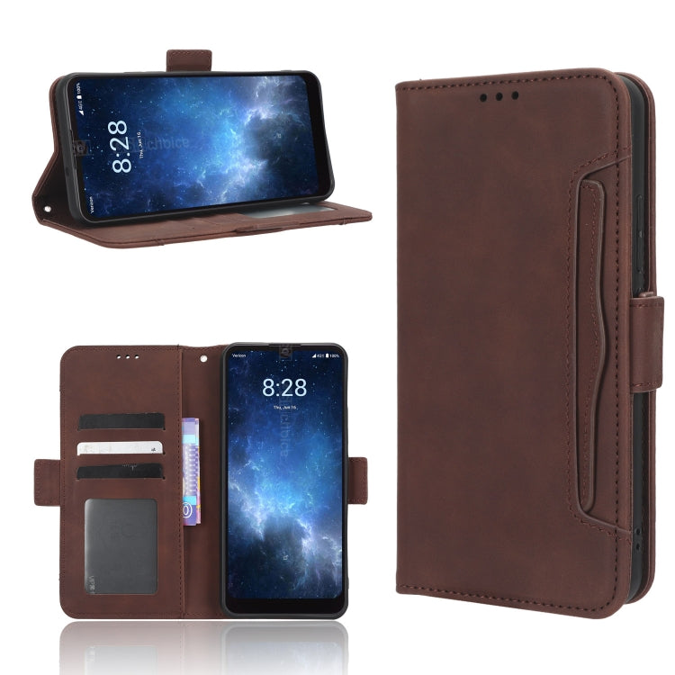 For Sharp Rouvo V Skin Feel Calf Texture Card Slots Leather Phone Case