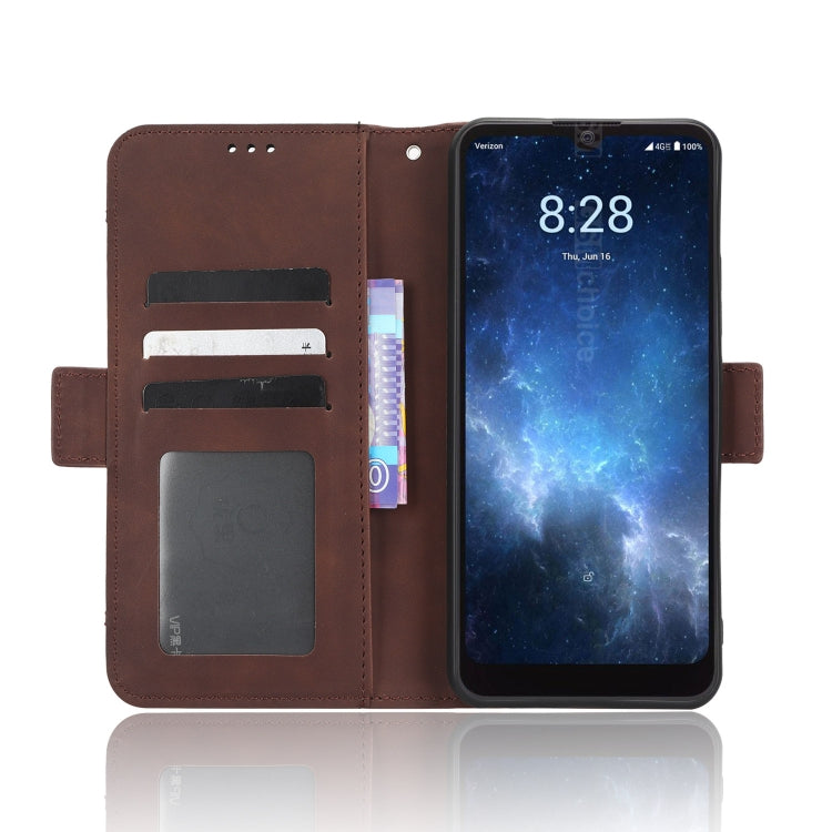 For Sharp Rouvo V Skin Feel Calf Texture Card Slots Leather Phone Case