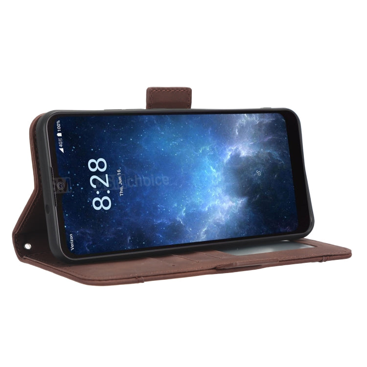 For Sharp Rouvo V Skin Feel Calf Texture Card Slots Leather Phone Case