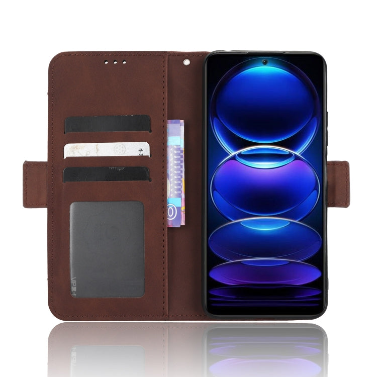 For Xiaomi Poco X5 5G / Redmi Note 12 5G Skin Feel Calf Texture Card Slots Leather Phone Case