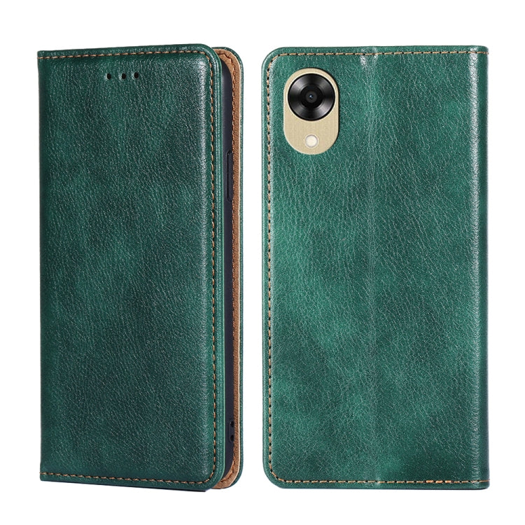 For OPPO A17k Gloss Oil Solid Color Magnetic Leather Phone Case