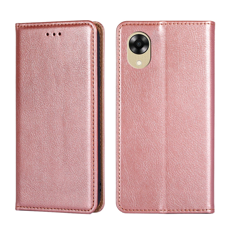 For OPPO A17k Gloss Oil Solid Color Magnetic Leather Phone Case
