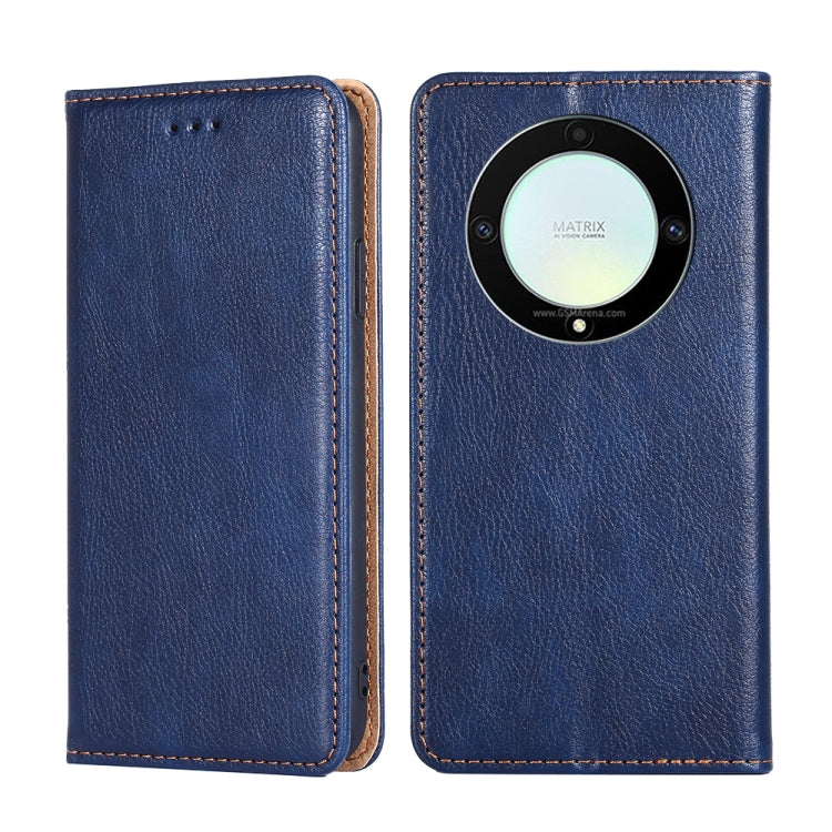 For Honor X9a 5G Gloss Oil Solid Color Magnetic Leather Phone Case