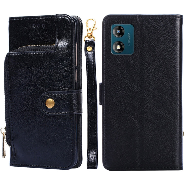 For Motorola Moto E13 4G Zipper Bag Leather Phone Case