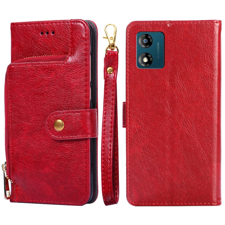 For Motorola Moto E13 4G Zipper Bag Leather Phone Case