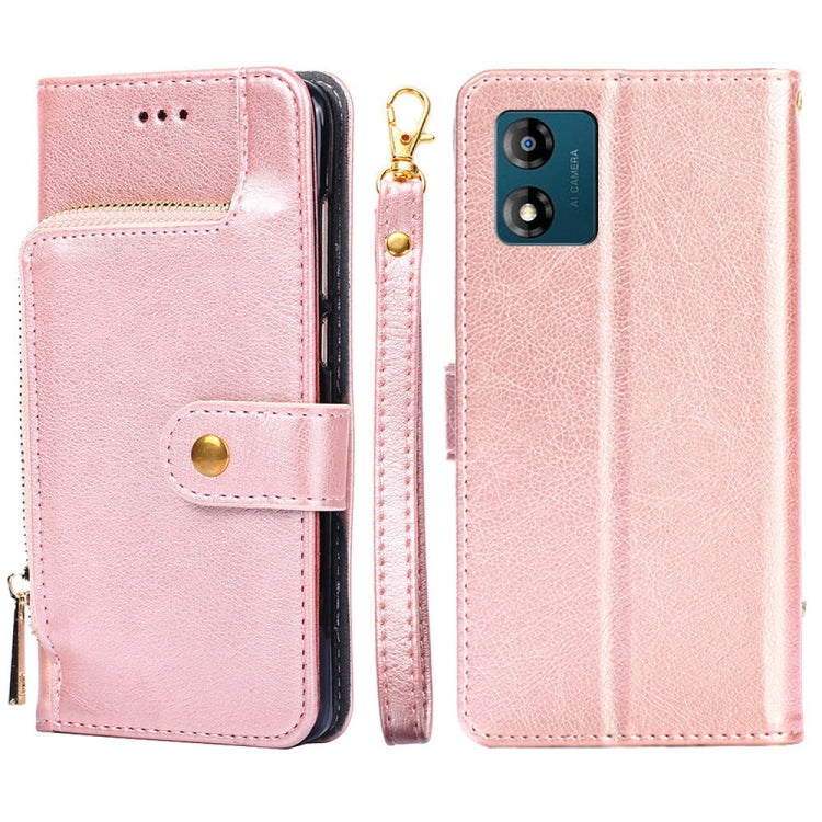 For Motorola Moto E13 4G Zipper Bag Leather Phone Case