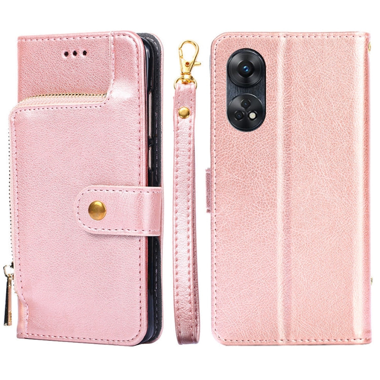 For OPPO Reno8 T 4G Zipper Bag Leather Phone Case