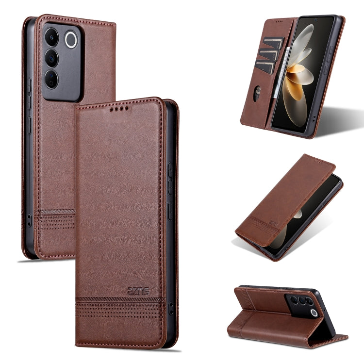 For vivo S16e AZNS Magnetic Calf Texture Flip Leather Phone Case