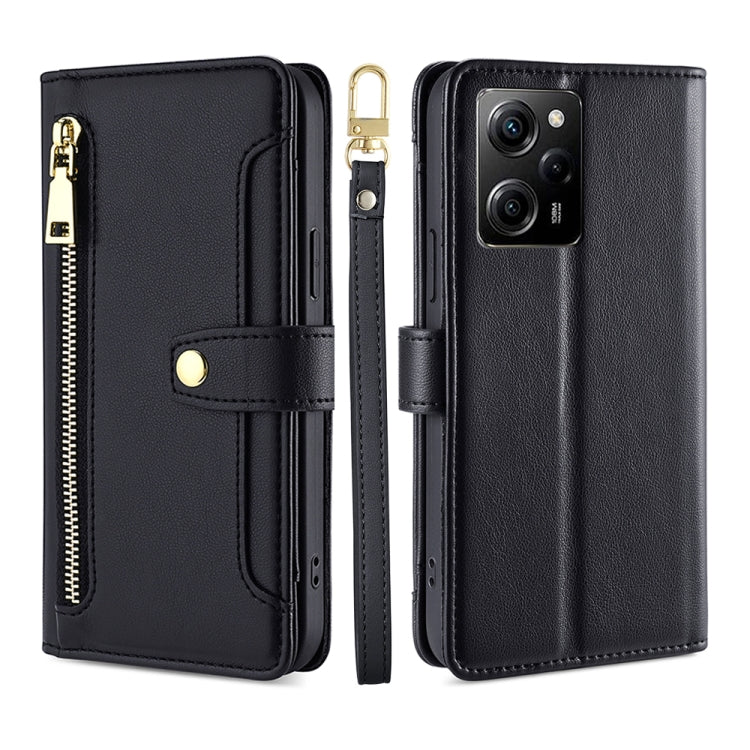 For Xiaomi Poco X5 Pro / Redmi Note 12 Pro Speed Sheep Texture Cross-body Zipper Wallet Leather Phone Case