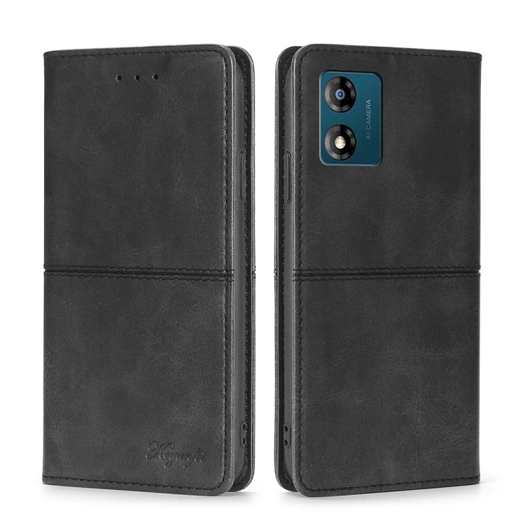 For Motorola Moto E13 4G Cow Texture Magnetic Horizontal Flip Leather Phone Case