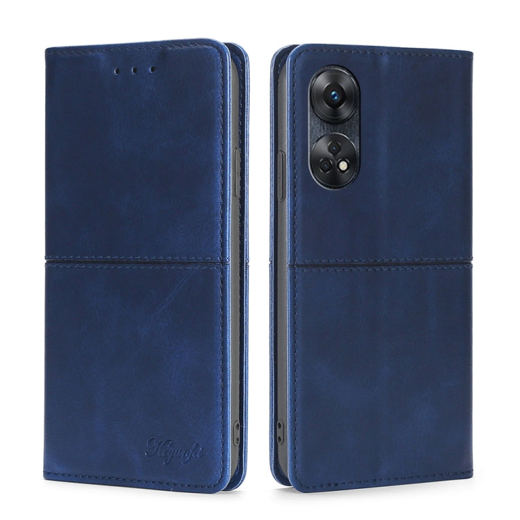For OPPO Reno8 T 4G Cow Texture Magnetic Horizontal Flip Leather Phone Case