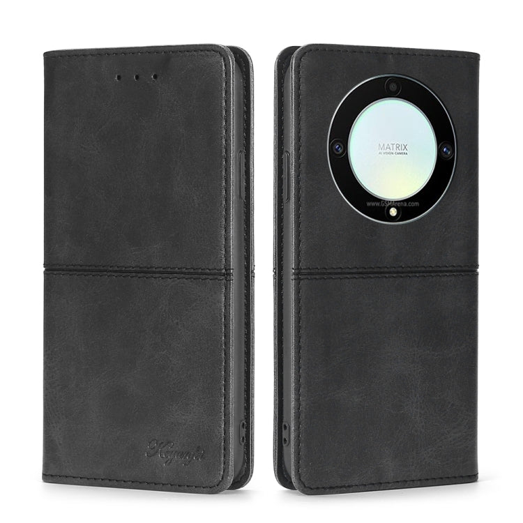 For Honor X9a 5G Cow Texture Magnetic Horizontal Flip Leather Phone Case