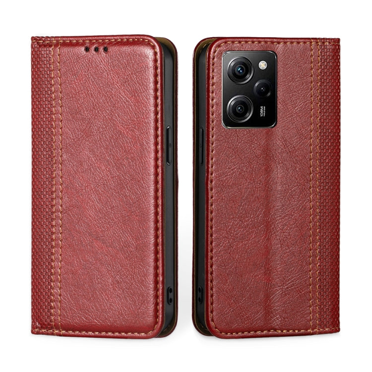 For Xiaomi Poco X5 Pro / Redmi Note 12 Pro Speed Grid Texture Magnetic Flip Leather Phone Case