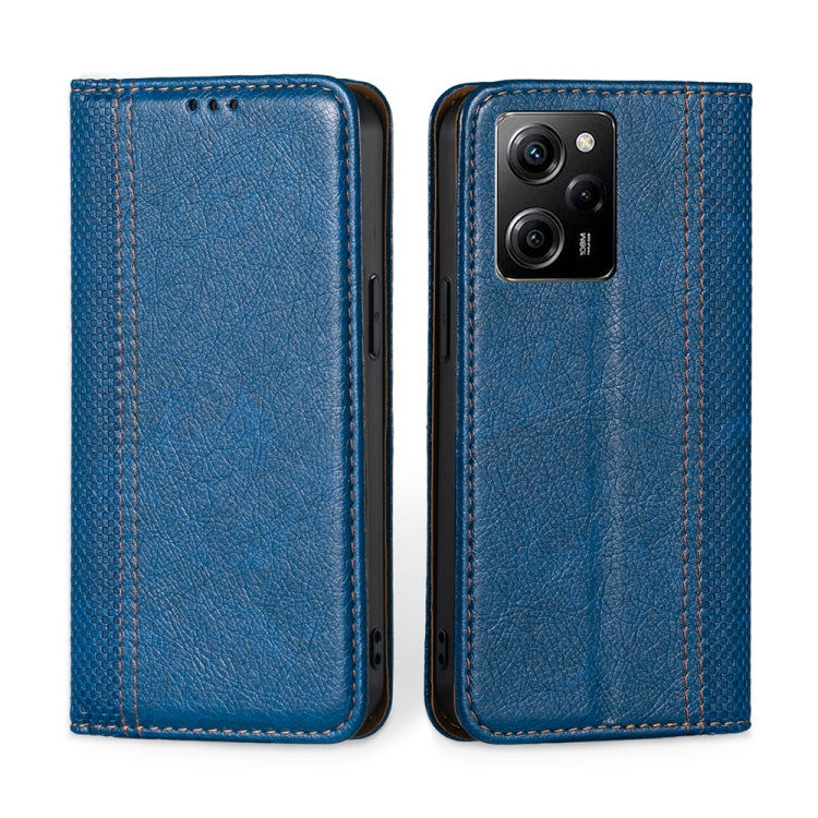 For Xiaomi Poco X5 Pro / Redmi Note 12 Pro Speed Grid Texture Magnetic Flip Leather Phone Case