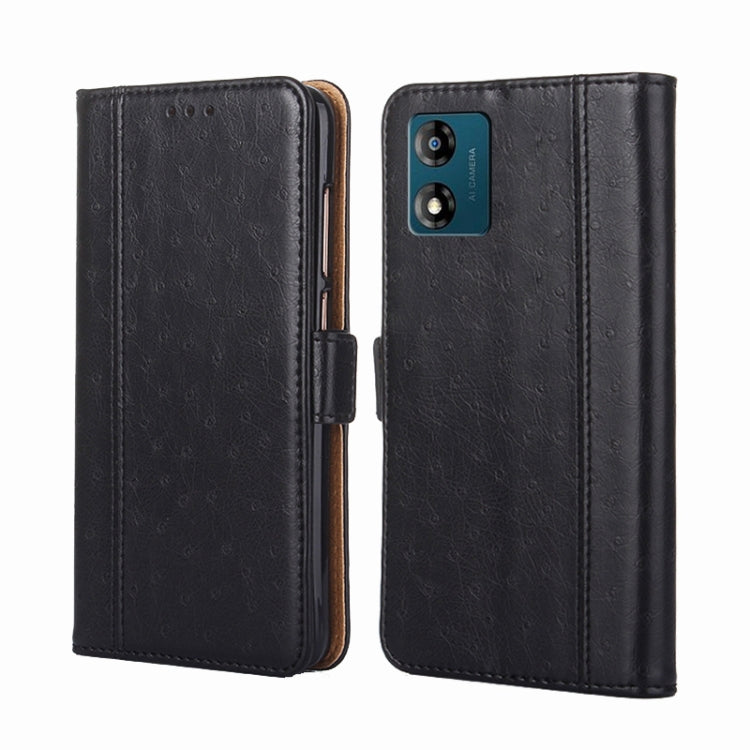 For Motorola Moto E13 4G Ostrich Texture Flip Leather Phone Case