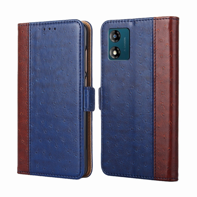 For Motorola Moto E13 4G Ostrich Texture Flip Leather Phone Case