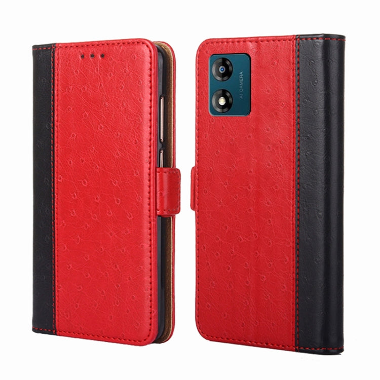 For Motorola Moto E13 4G Ostrich Texture Flip Leather Phone Case