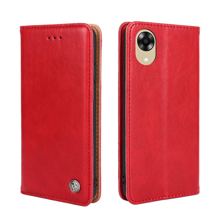 For OPPO A17k Non-Magnetic Retro Texture Leather Phone Case