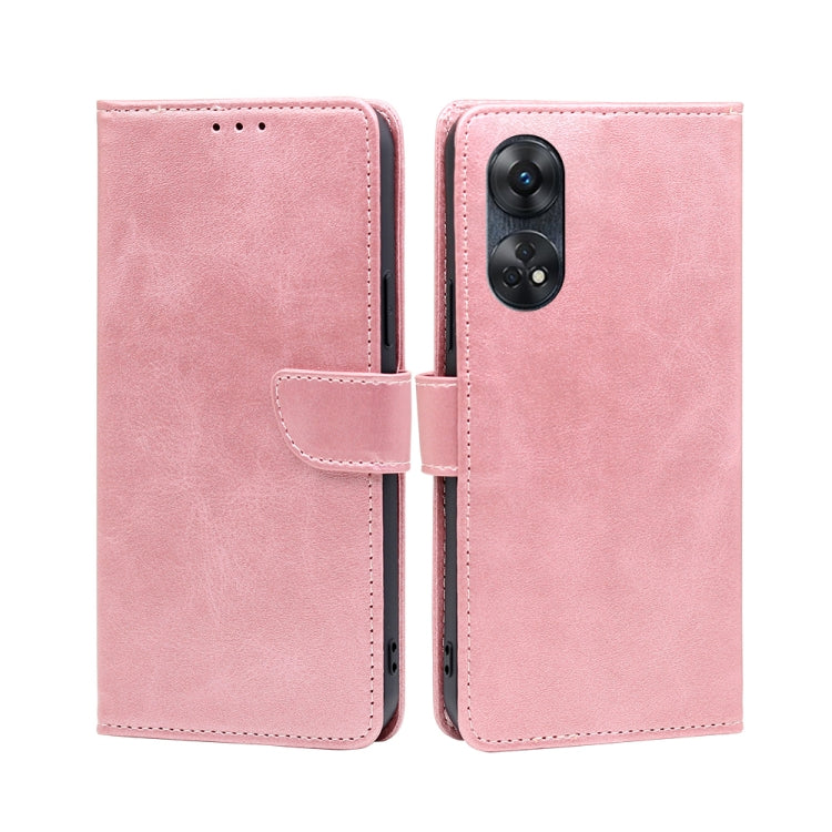 For OPPO Reno8 T 4G Calf Texture Buckle Flip Leather Phone Case