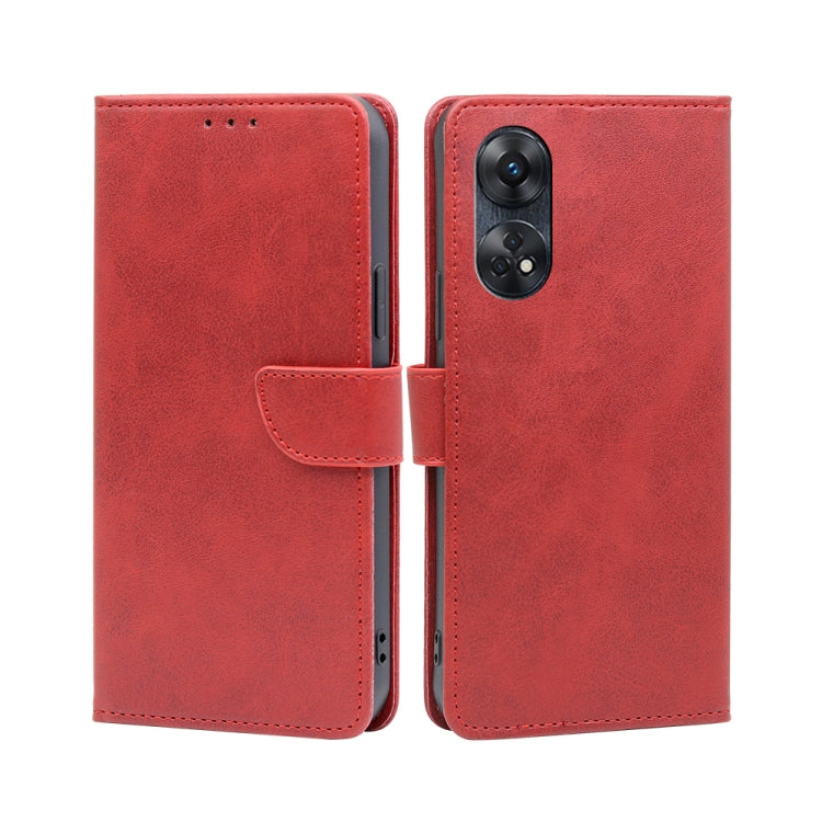 For OPPO Reno8 T 4G Calf Texture Buckle Flip Leather Phone Case