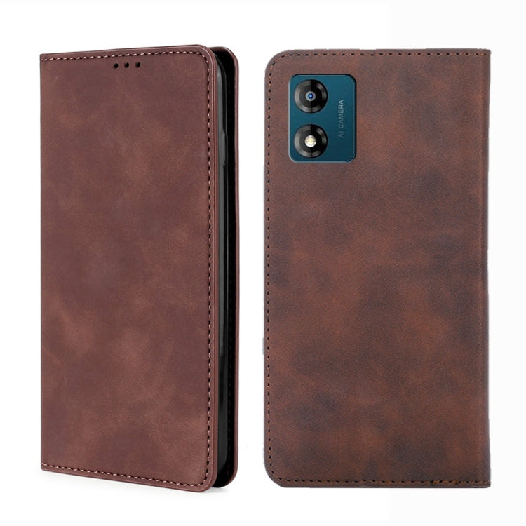 For Motorola Moto E13 4G Skin Feel Magnetic Horizontal Flip Leather Phone Case