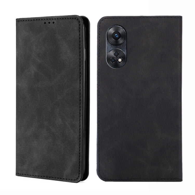For OPPO Reno8 T 4G Skin Feel Magnetic Horizontal Flip Leather Phone Case