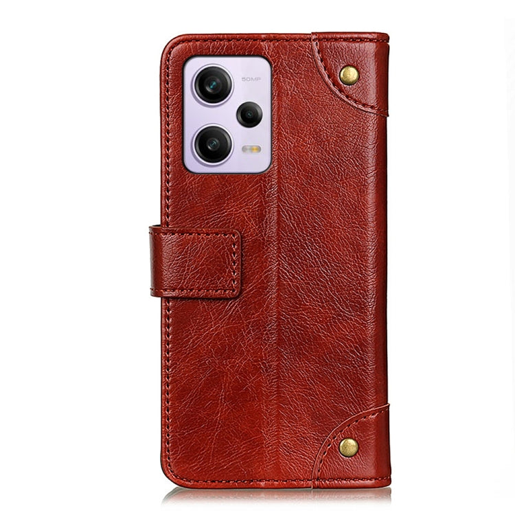 For Xiaomi Redmi Note 12 Pro+ 5G Copper Buckle Nappa Texture Flip Leather Phone Case