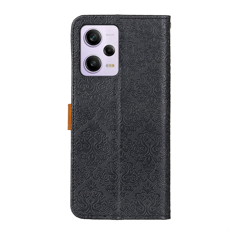 For Xiaomi Redmi Note 12 Pro+ 5G European Floral Embossed Flip Leather Phone Case