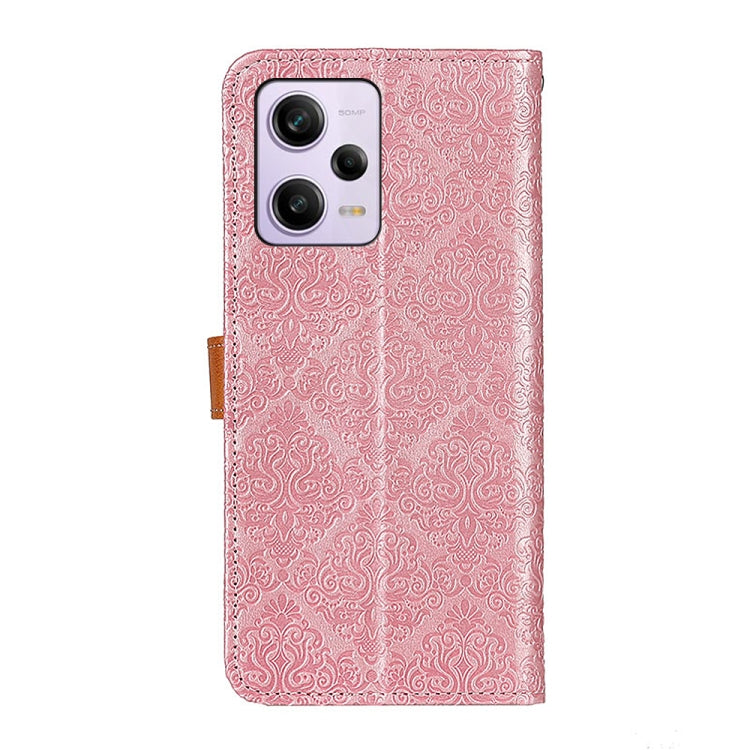 For Xiaomi Redmi Note 12 Pro+ 5G European Floral Embossed Flip Leather Phone Case