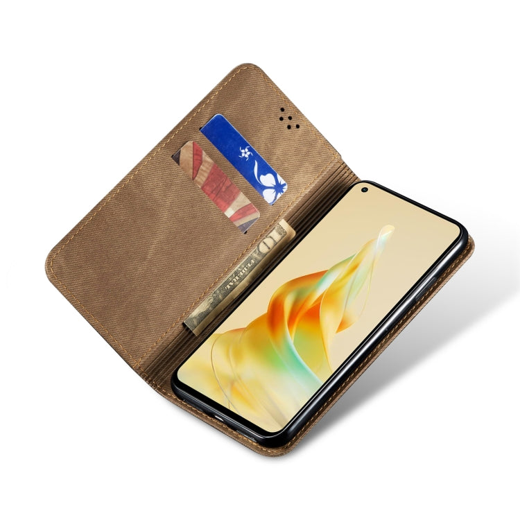 For OPPO Reno8 T 5G / A1 Pro Denim Texture Leather Phone Case
