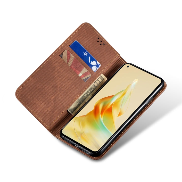 For OPPO Reno8 T 5G / A1 Pro Denim Texture Leather Phone Case