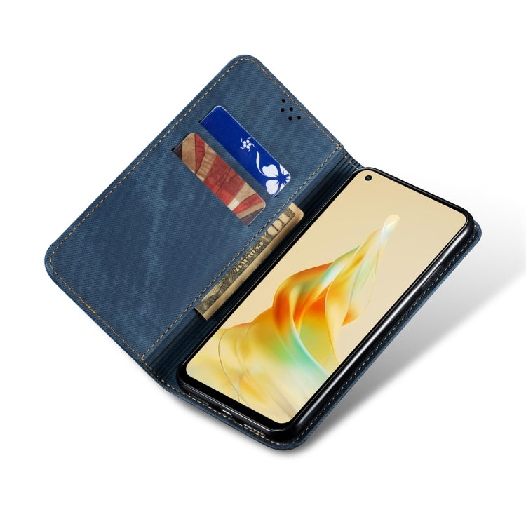For OPPO Reno8 T 5G / A1 Pro Denim Texture Leather Phone Case