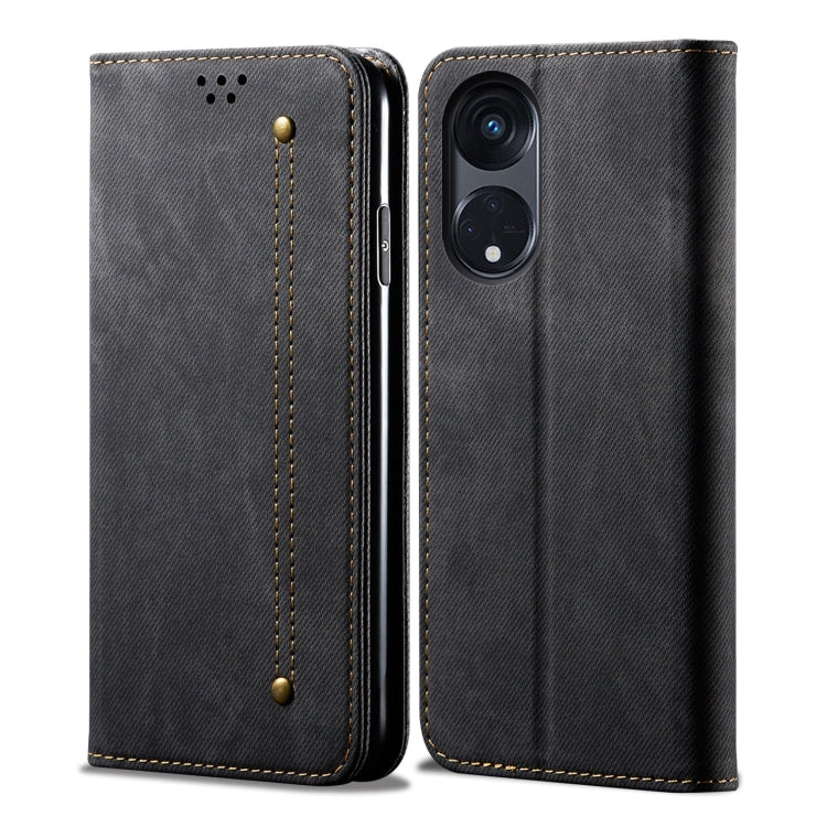 For OPPO Reno8 T 5G / A1 Pro Denim Texture Leather Phone Case