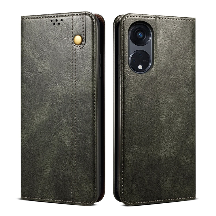 For OPPO Reno8 T 5G / A1 Pro Oil Wax Crazy Horse Texture Leather Phone Case