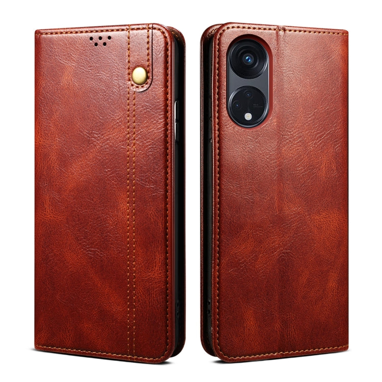 For OPPO Reno8 T 5G / A1 Pro Oil Wax Crazy Horse Texture Leather Phone Case