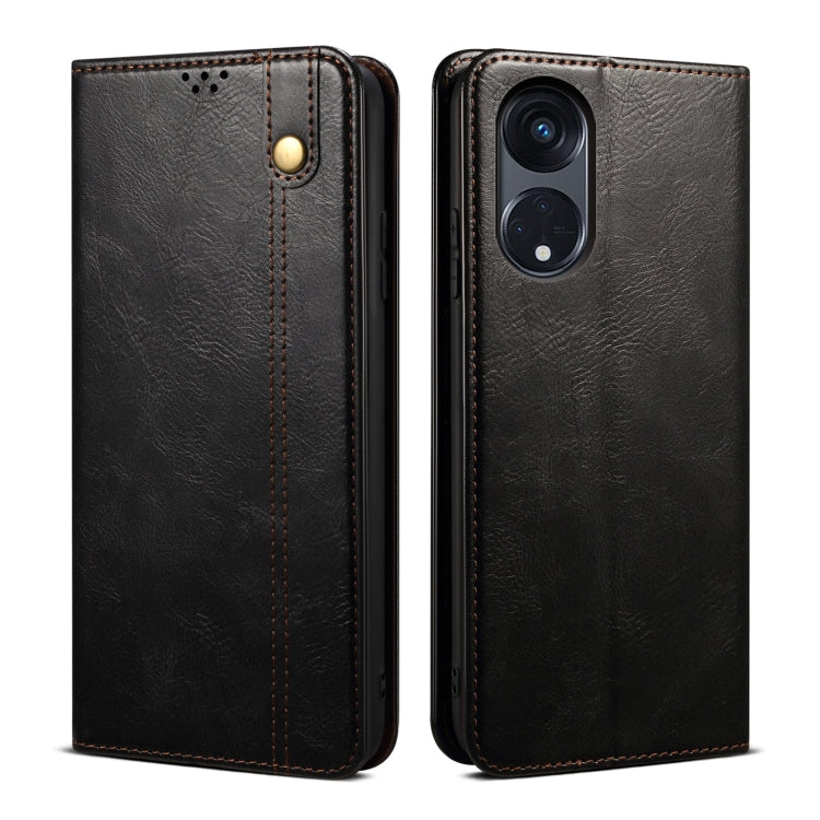 For OPPO Reno8 T 5G / A1 Pro Oil Wax Crazy Horse Texture Leather Phone Case