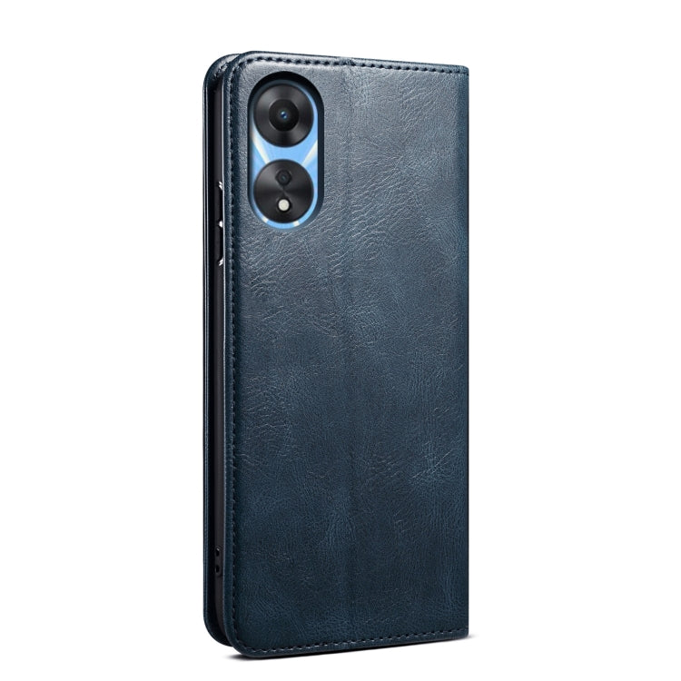 For OPPO A58 5G / A58x / A78 5G Oil Wax Crazy Horse Texture Leather Phone Case