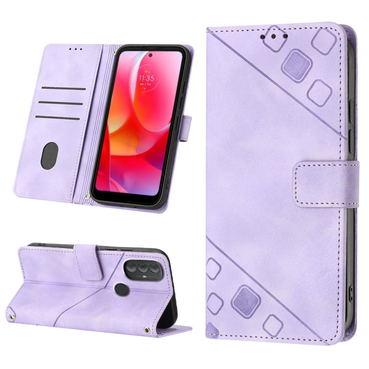 For Motorola Moto G Power 2022 Skin-feel Embossed Leather Phone Case