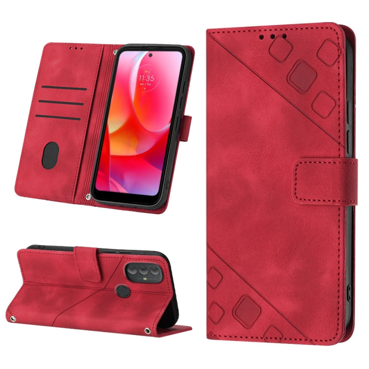 For Motorola Moto G Power 2022 Skin-feel Embossed Leather Phone Case