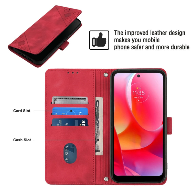 For Motorola Moto G Power 2022 Skin-feel Embossed Leather Phone Case