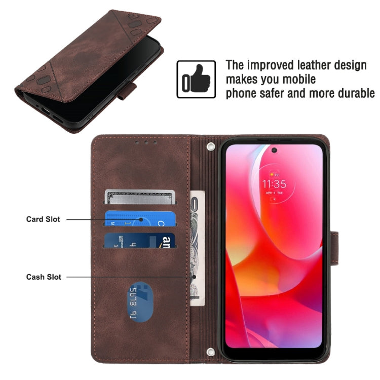 For Motorola Moto G Power 2022 Skin-feel Embossed Leather Phone Case