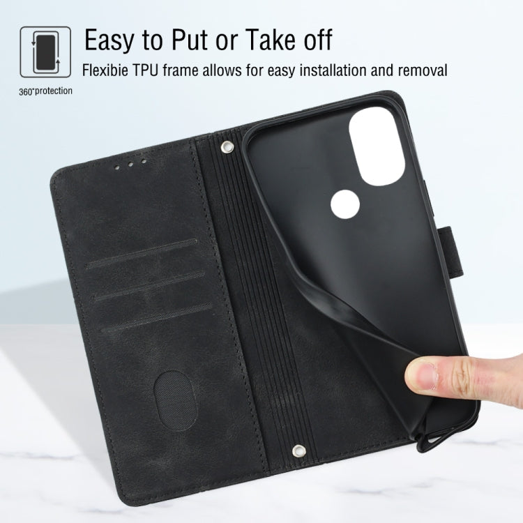 For Motorola Moto G Power 2022 Skin-feel Embossed Leather Phone Case