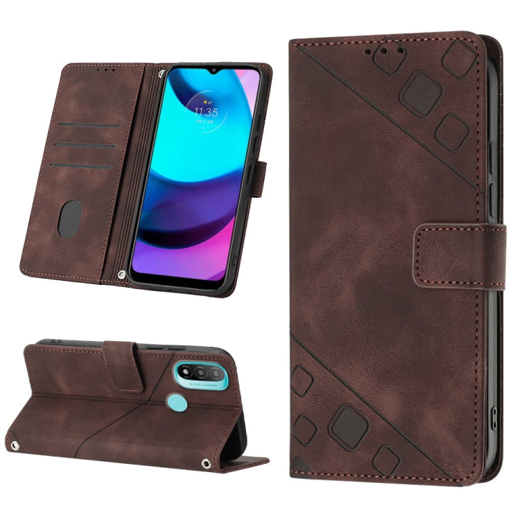 For Motorola Moto E30 / E40 / E20 Skin-feel Embossed Leather Phone Case