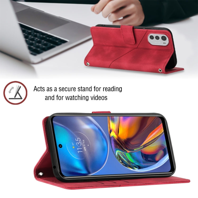 For Motorola Moto E32 4G / E32S Skin-feel Embossed Leather Phone Case