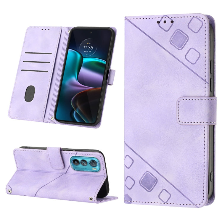For Motorola Moto Edge 30 Skin-feel Embossed Leather Phone Case