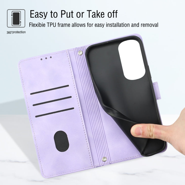 For Motorola Moto Edge 30 Skin-feel Embossed Leather Phone Case