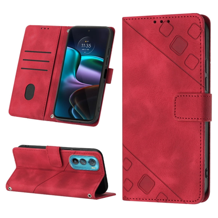 For Motorola Moto Edge 30 Skin-feel Embossed Leather Phone Case